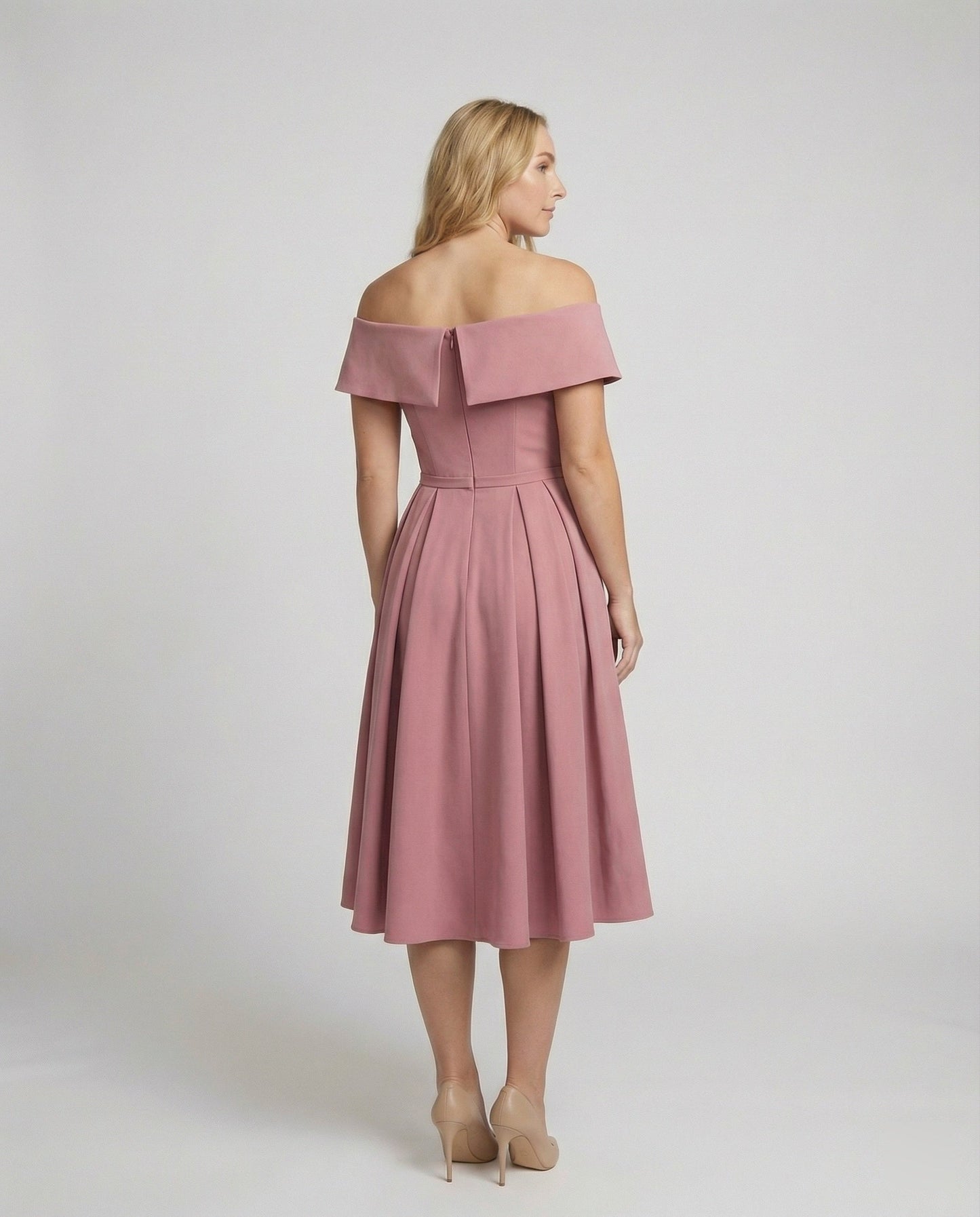 Norvielle Damen Trägerloses Satin-Kleid Party