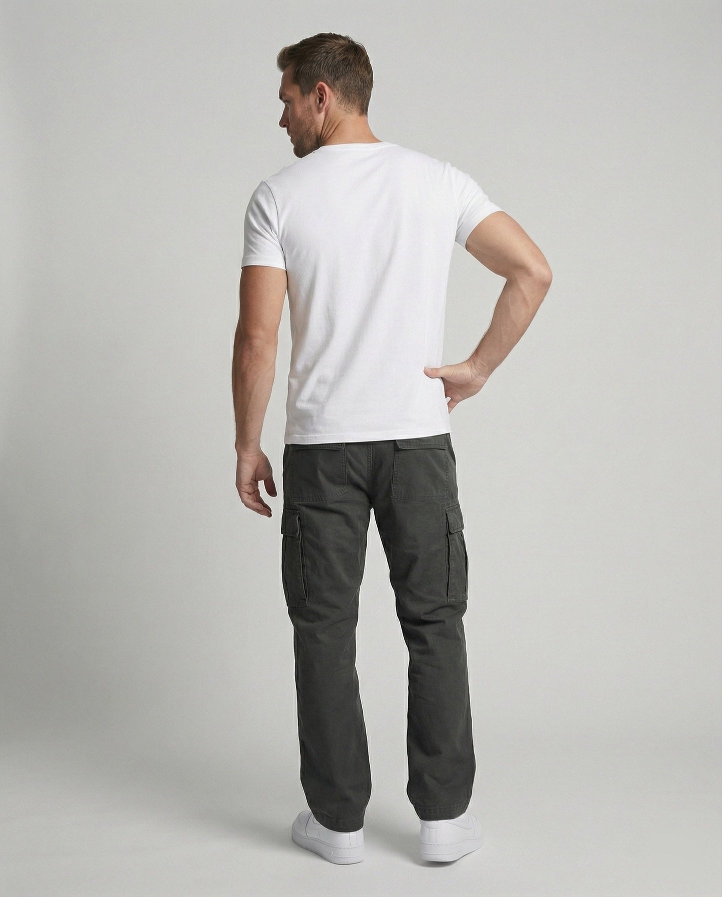 Herren Sommer Cargohose Flexibel Beige