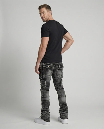 Herren Slimfit Jeans Cargotaschen