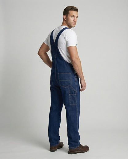 Herren Latzhose Jeans Gerades Bein