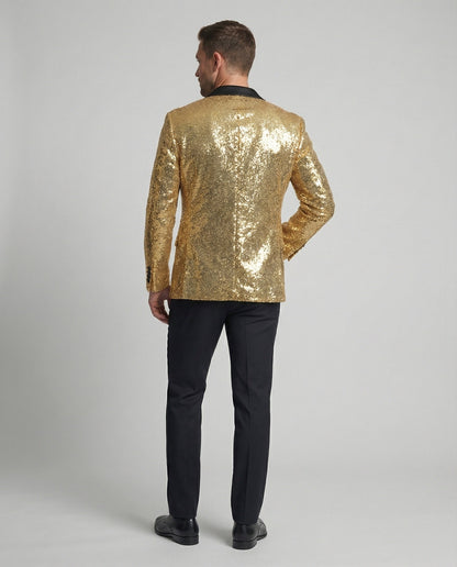Herren Pailletten Blazer Glitzer