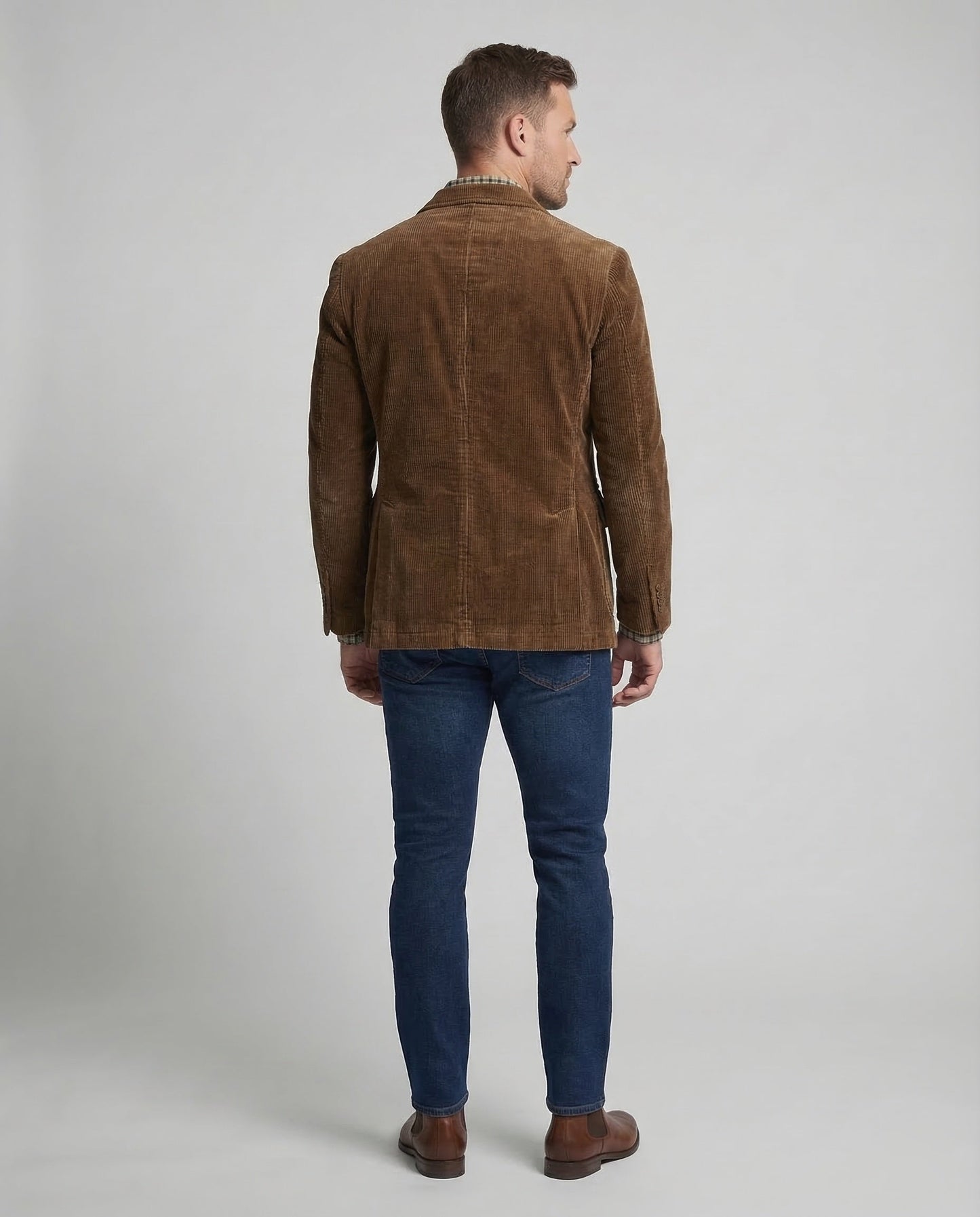 Corduroy Blazer Set Damen Baumwolle Grübchen Optik