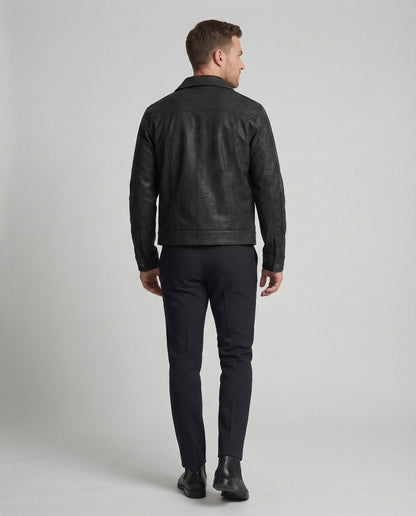 Herren Lederjacke Biker Kurzleder