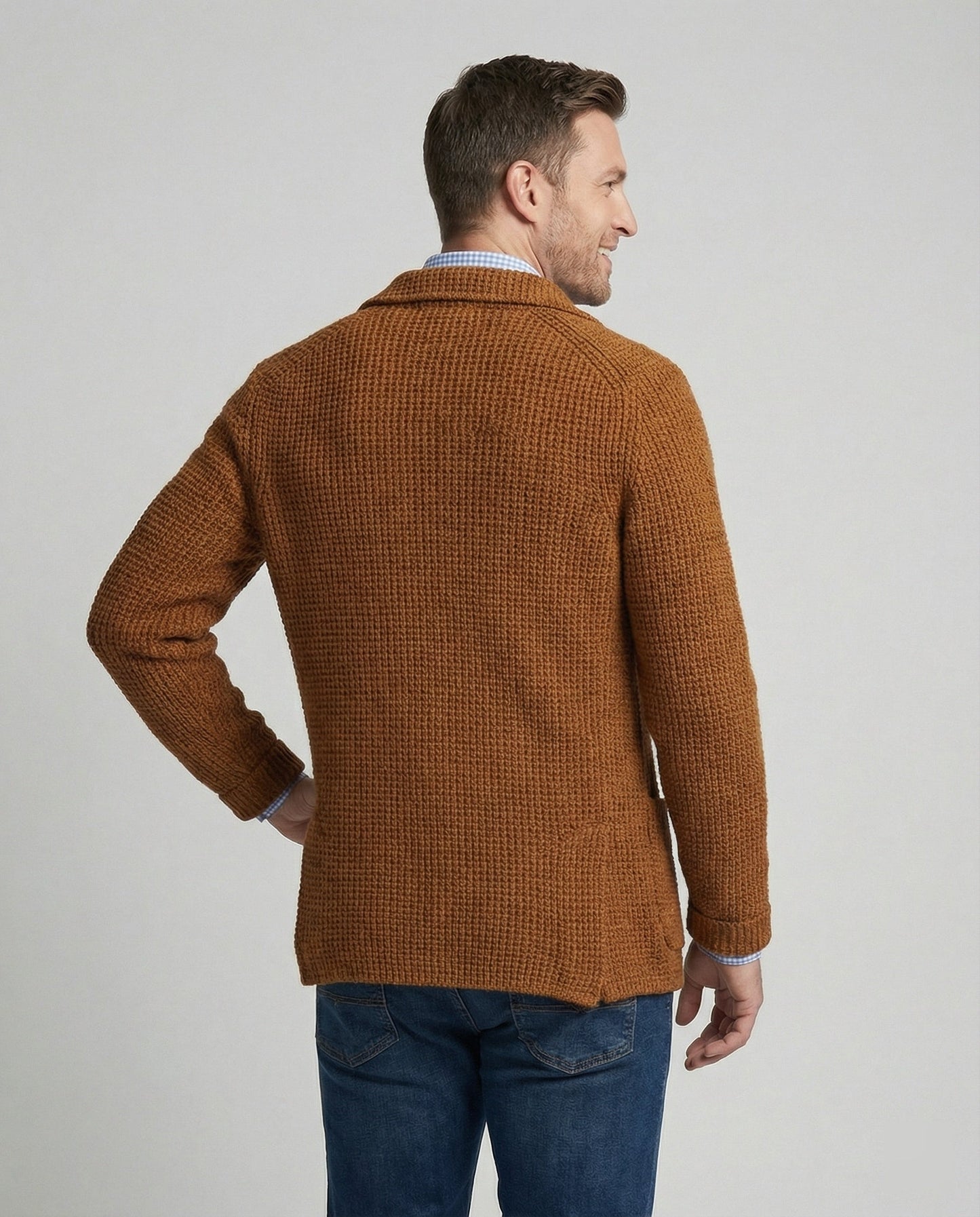 Herren Strickblazer Reverskragen