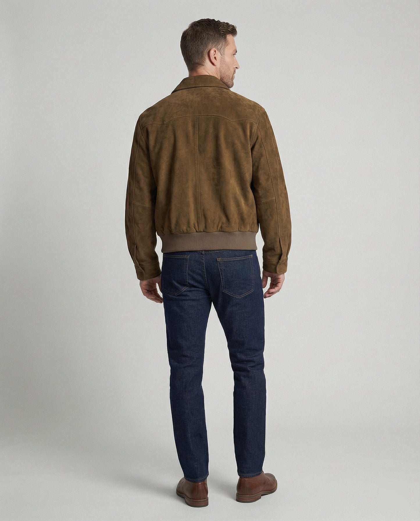 Herren Bomberjacke aus Veloursleder