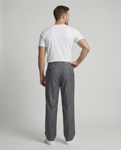 Herren Bundfaltenhose Weite Bein Freizeit