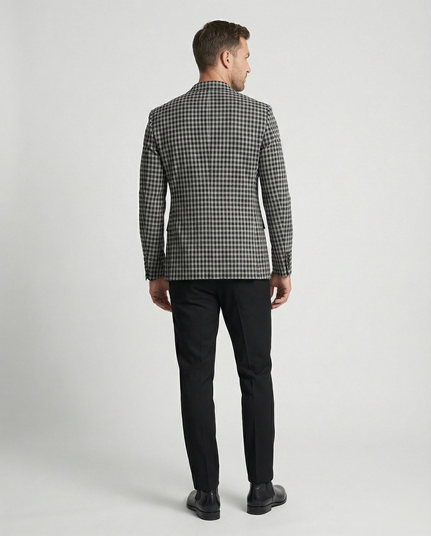 Herren Glencheck Sakko Slim Fit Einreiher