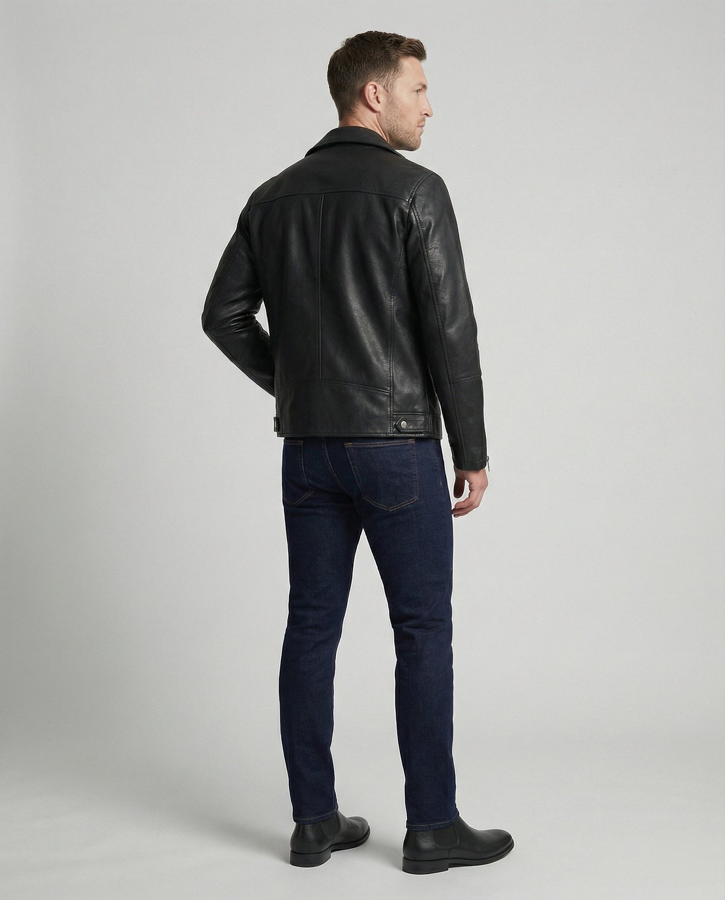 Herren Leder Motorradjacke Nappaleder