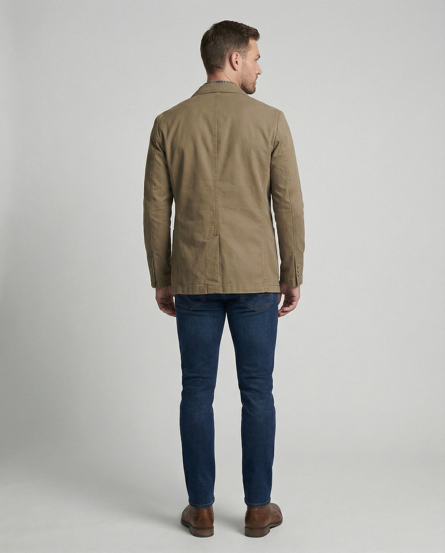 Herren Blazer Baumwolle Leicht Beige