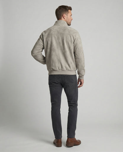 Herren Veloursjacke Kurz Stehkragen - Norvielle