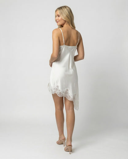Damen Satin Nachtwäsche Set mit Spitze - Norvielle