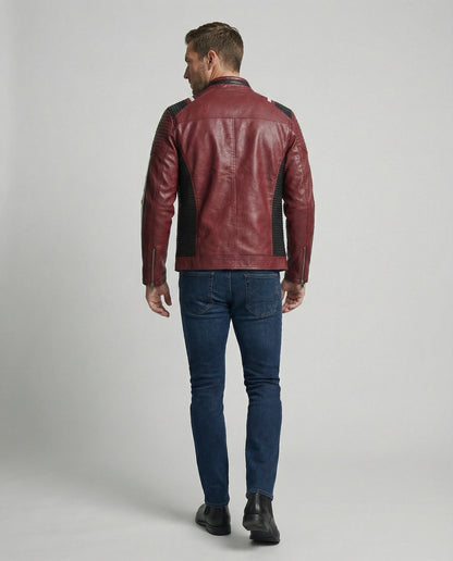 Herren Lederjacke Biker Leder