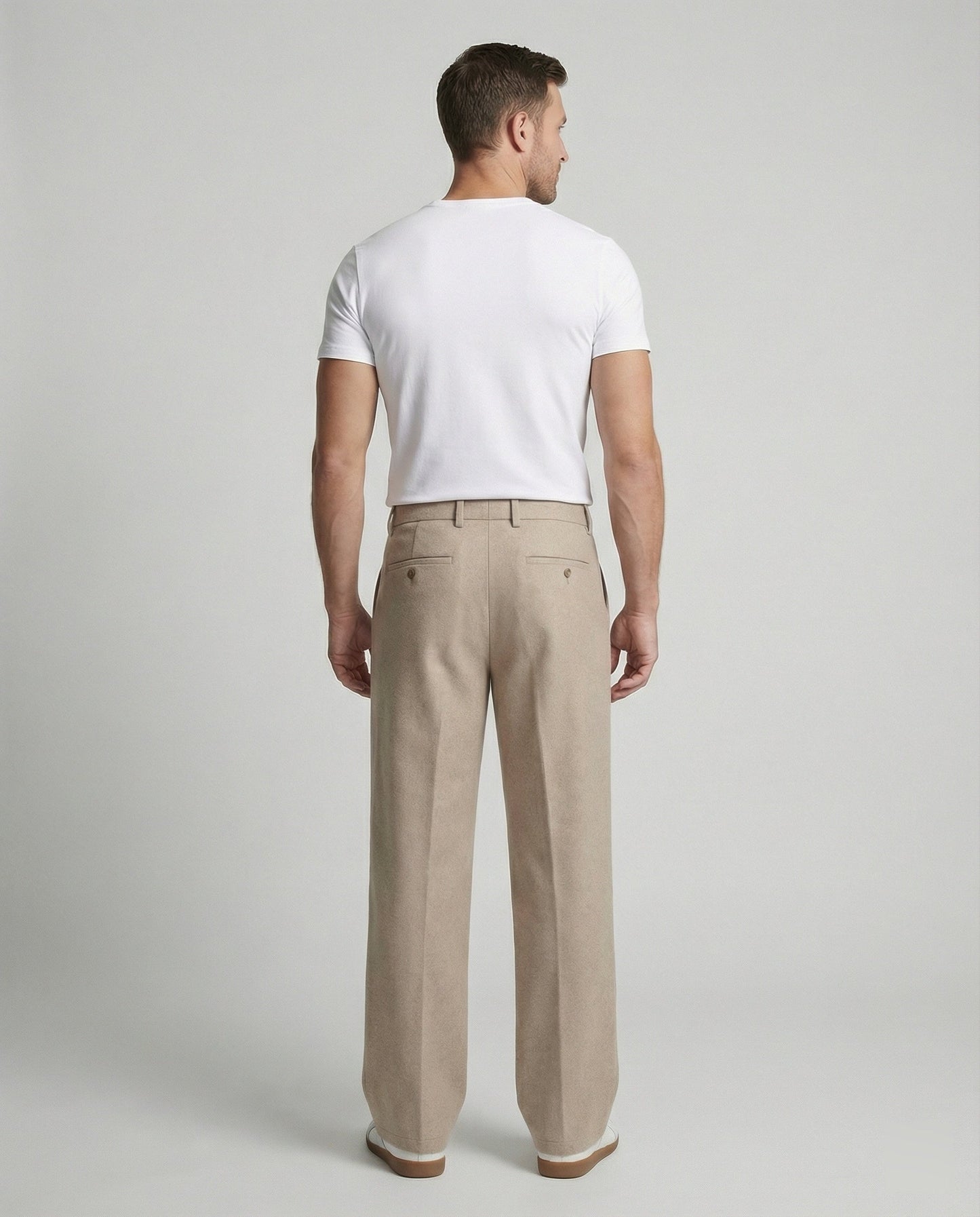 Herren Stoffhose Gerade Weit Bein