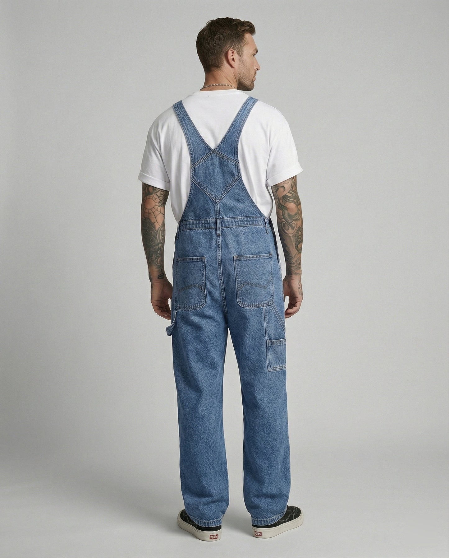 Herren Latzhose Jeans Weite Bein