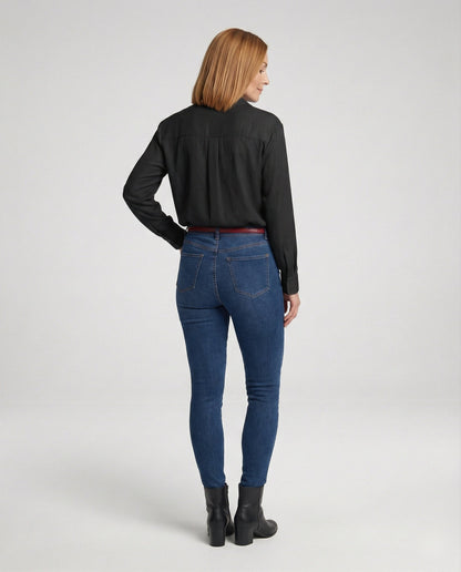 Damen Bluse Spitzenakzent Weiß - Norvielle