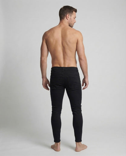Herren Skinny Jeans Risse Reißverschluss