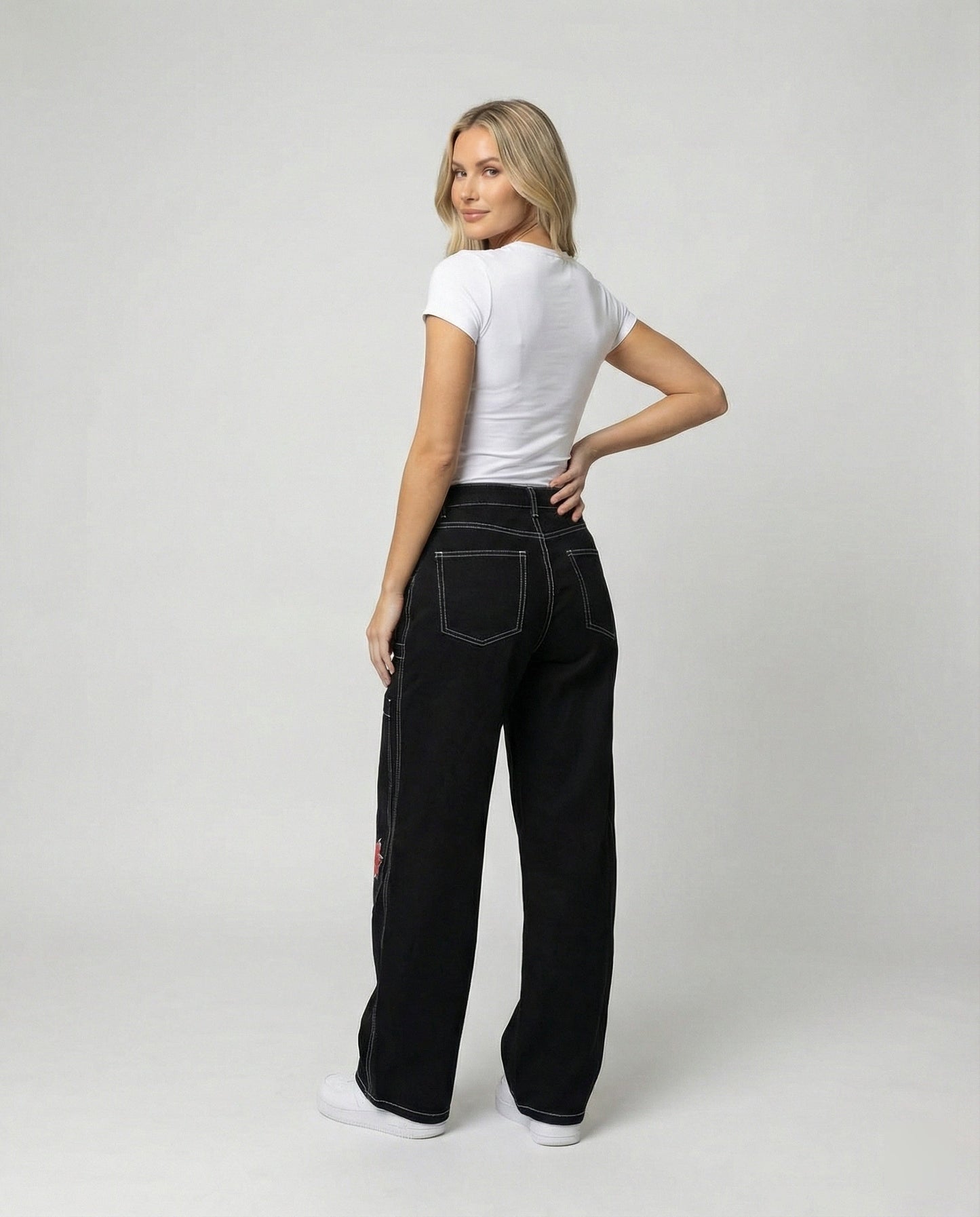 Herren Baggy Jeans Denim Weite Passform Lässig