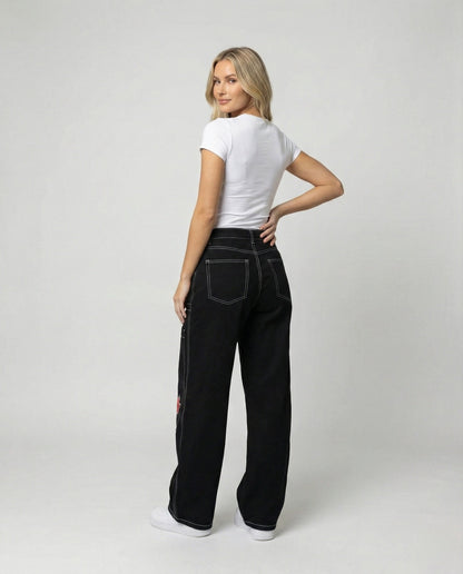 Herren Baggy Jeans Denim Weite Passform Lässig