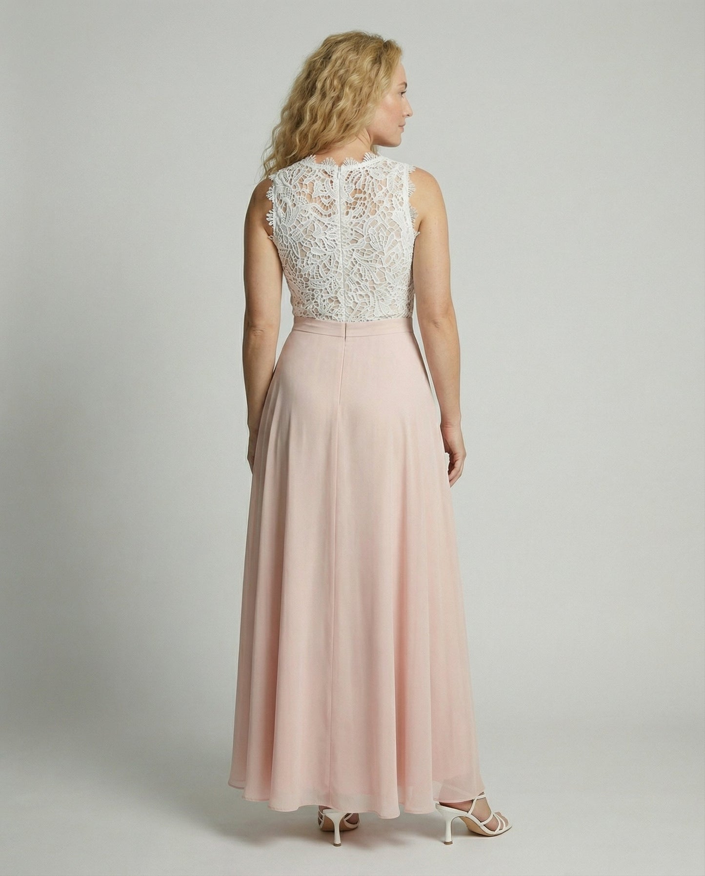 Damen Maxikleid Rundhalsausschnitt