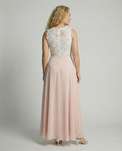 Damen Maxikleid Rundhalsausschnitt