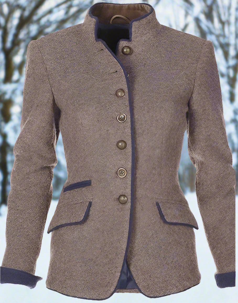 Damen Blazer Hochkragen Vielseitig Schwarz - Norvielle