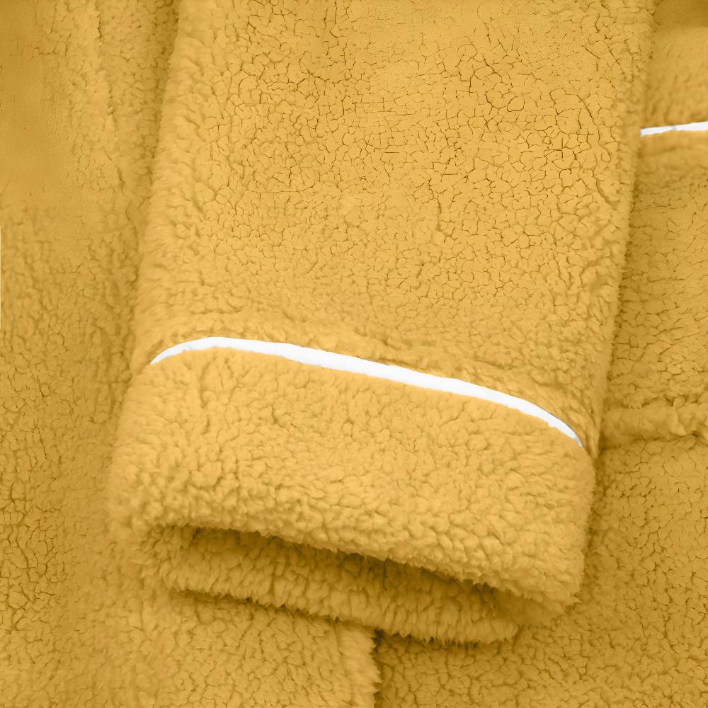 Fleece Bademantel für Herren Damen weich grau