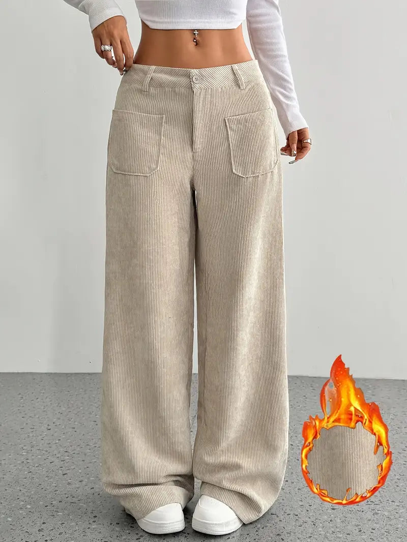 Damen Cordhose Baumwollmischung Weit