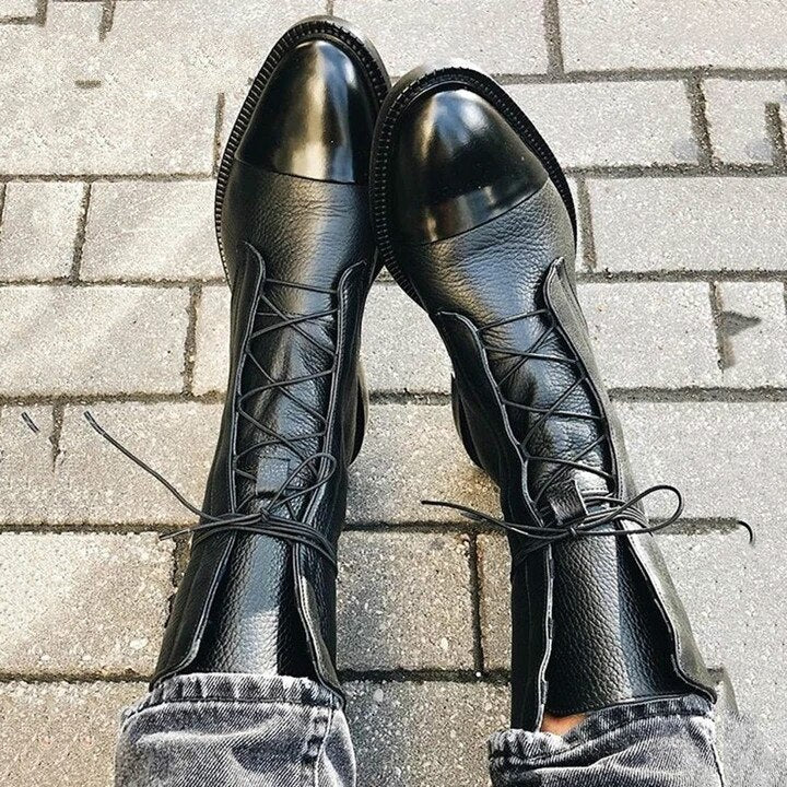 Damen Elegante Spitzstiefel Blockabsatz - Norvielle