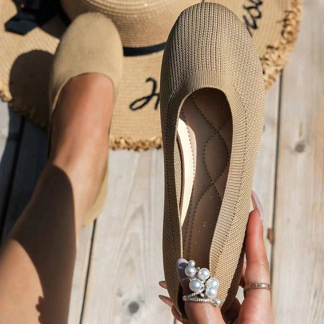 Damen Ballerinas Rutschfest Atmungsaktiv Bequem