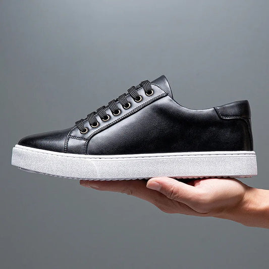 Herren Leder Sneaker Komfortabel Schwarz David - Norvielle