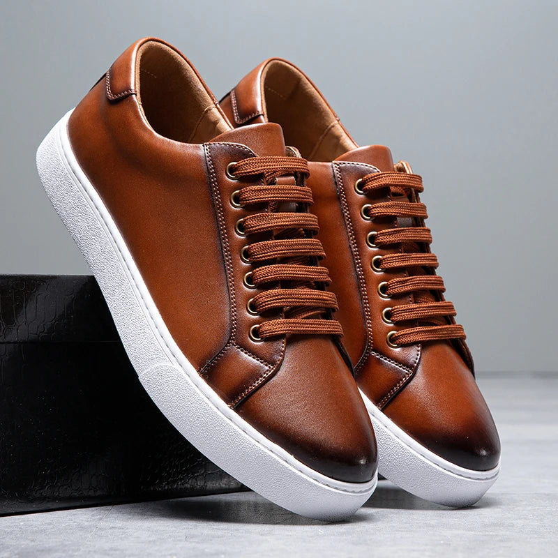 Herren Leder Sneaker Komfortabel David