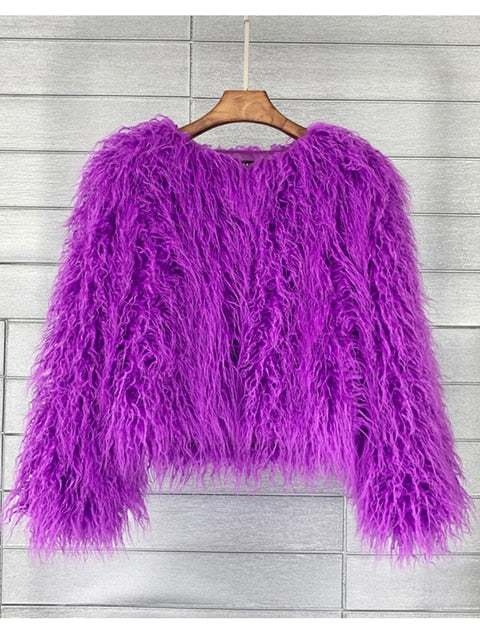 Norvielle Herren Kunstpelzmantel Warm Elegant