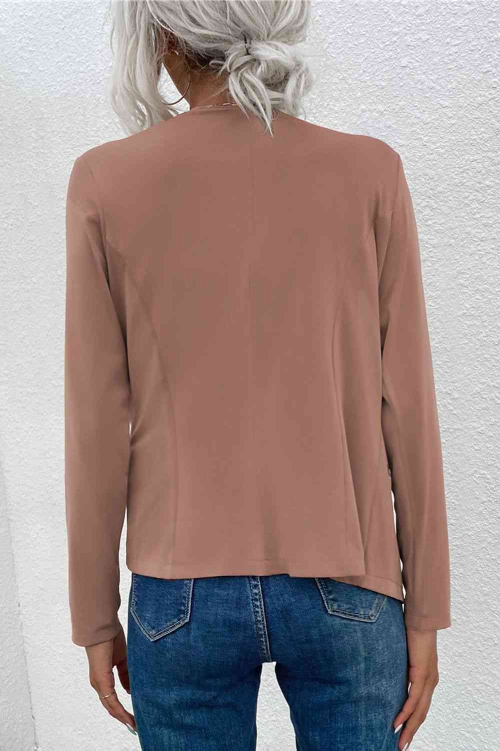 Norvielle Damen Cardigan Offen Reißverschluss Taschen Beige