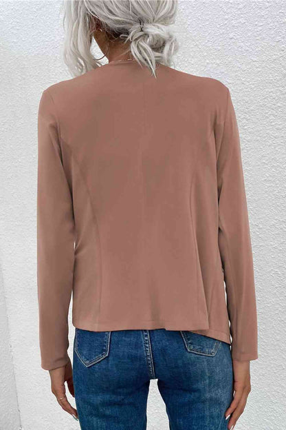 Norvielle Damen Cardigan Offen Reißverschluss Taschen Beige