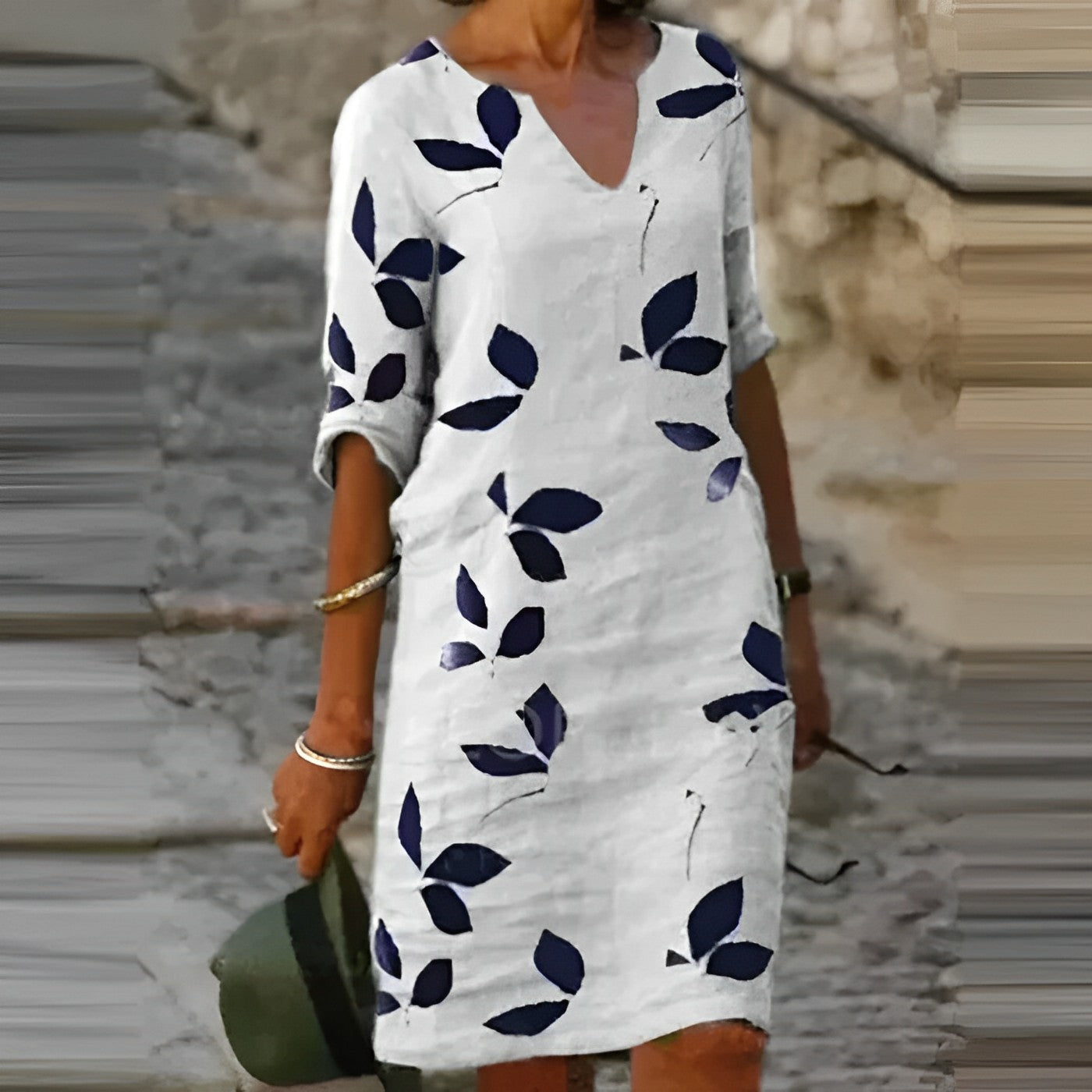 Damen Sommerkleid Solid Druck - Norvielle