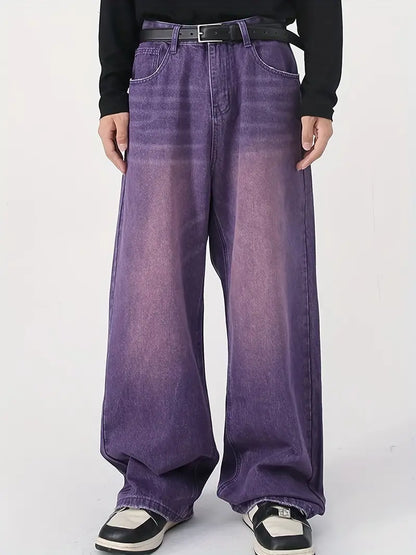 Norvielle Damen Upcycled Baggy Jeans Ausgebleicht Leicht
