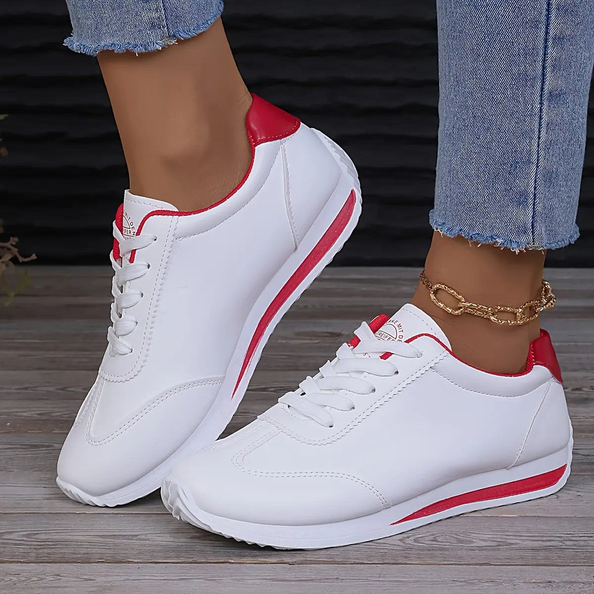 Damen Sneaker Weiß Baumwolle Bequem