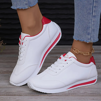 Damen Sneaker Weiß Baumwolle Bequem