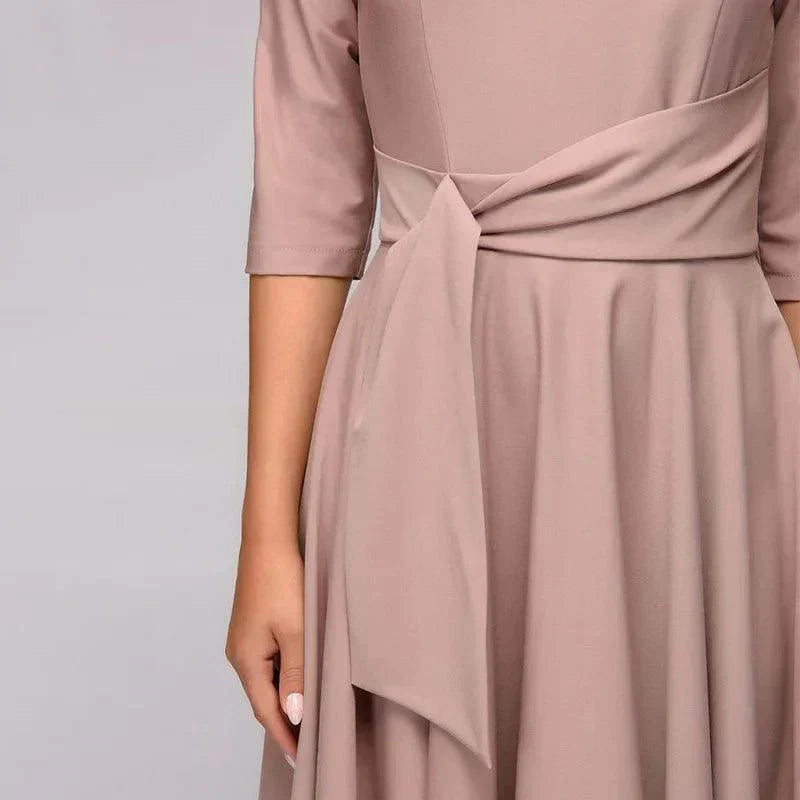 Norvielle Damen Midi-Kleid Feminin Elegant