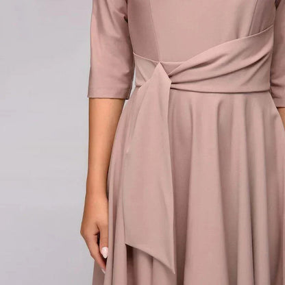 Norvielle Damen Midi-Kleid Feminin Elegant