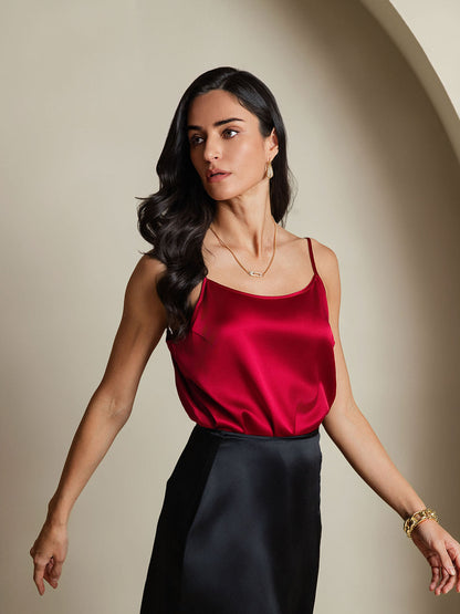 Norvielle Damen Seiden-Camisole Spaghettiträger