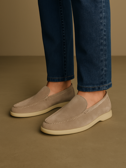 Herren Loafer Echtes Wildleder Beige