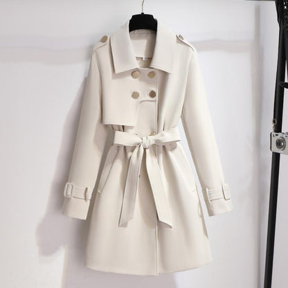Damen Trenchcoat Langärmelig Schwarz - Norvielle