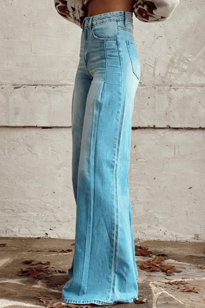 Damen Jeans Weites Bein Denim