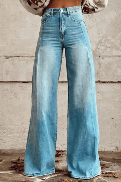 Damen Jeans Weites Bein Denim - Norvielle