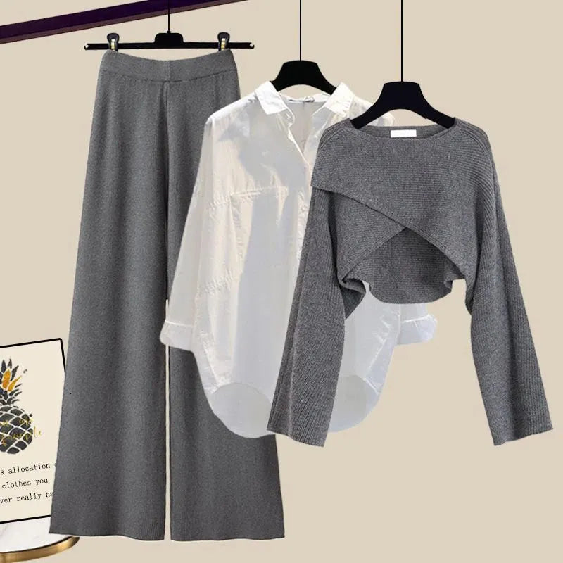 Damen Stilvolles Dreiteiliges Outfit Set