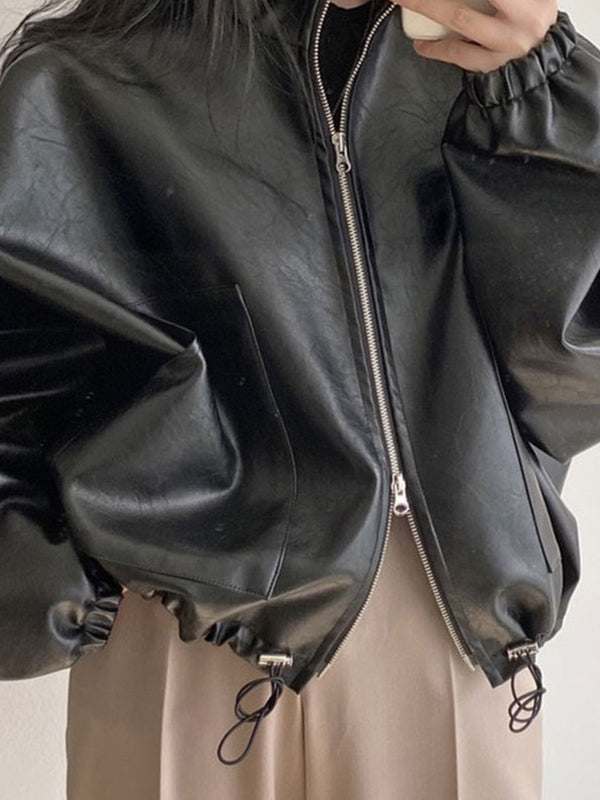 Norvielle Damen Jacke Kordelzug Kragen
