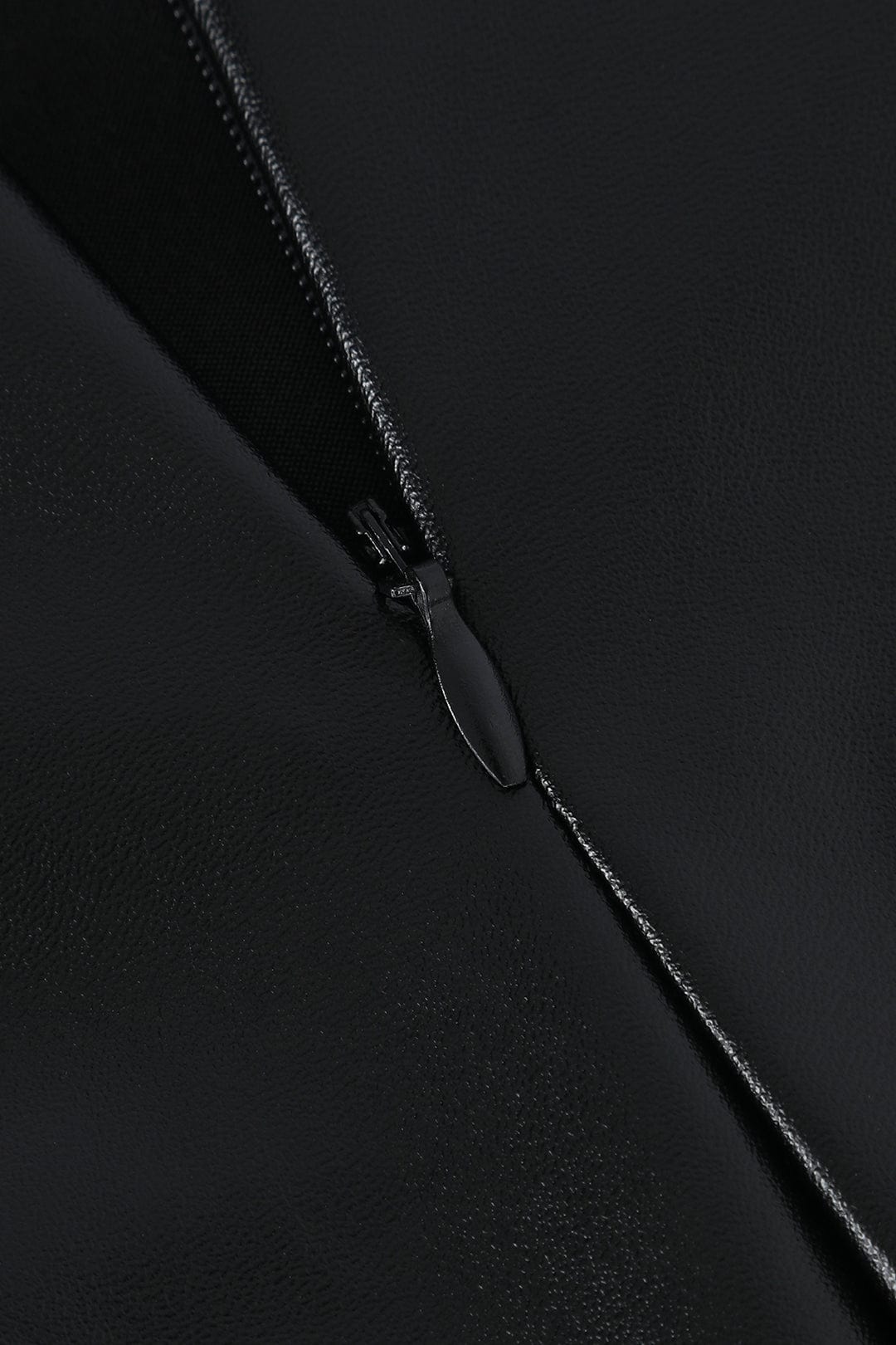 Damen Midirock Kunstleder Asymmetrisch