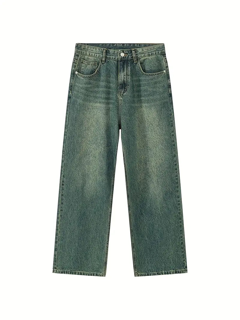 Norvielle Damen Upcycled Baggy Jeans Ausgebleicht Leicht