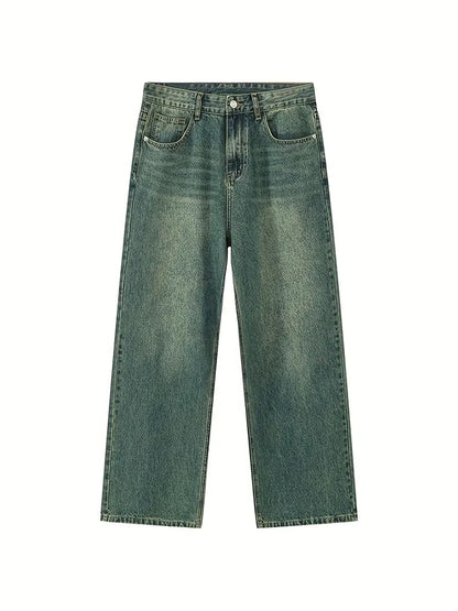 Norvielle Damen Upcycled Baggy Jeans Ausgebleicht Leicht